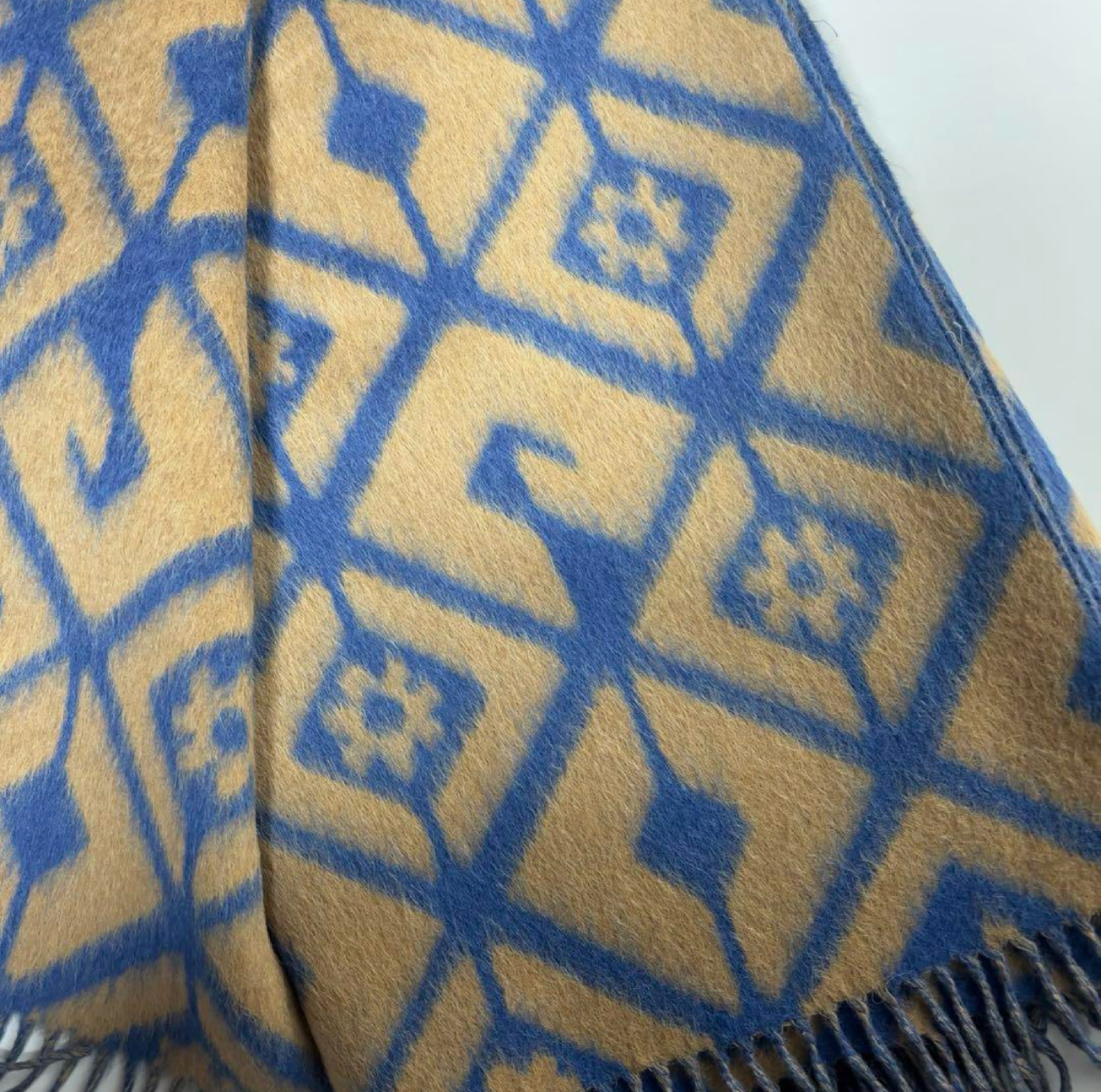 Gucci Wool Blend GG Rhombus Throw Blanket