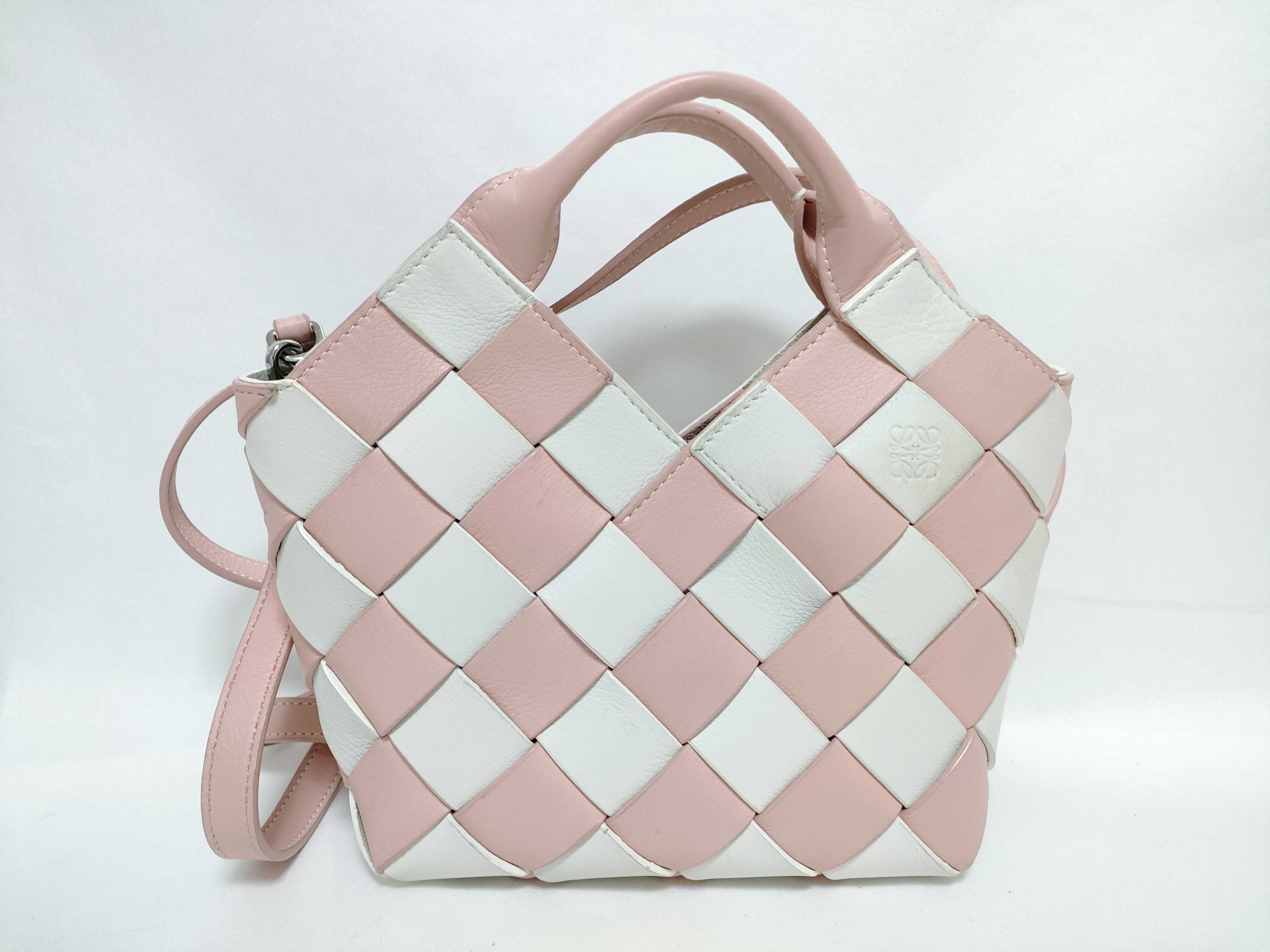Loewe Woven Leather Handbag With Shoulder Strap