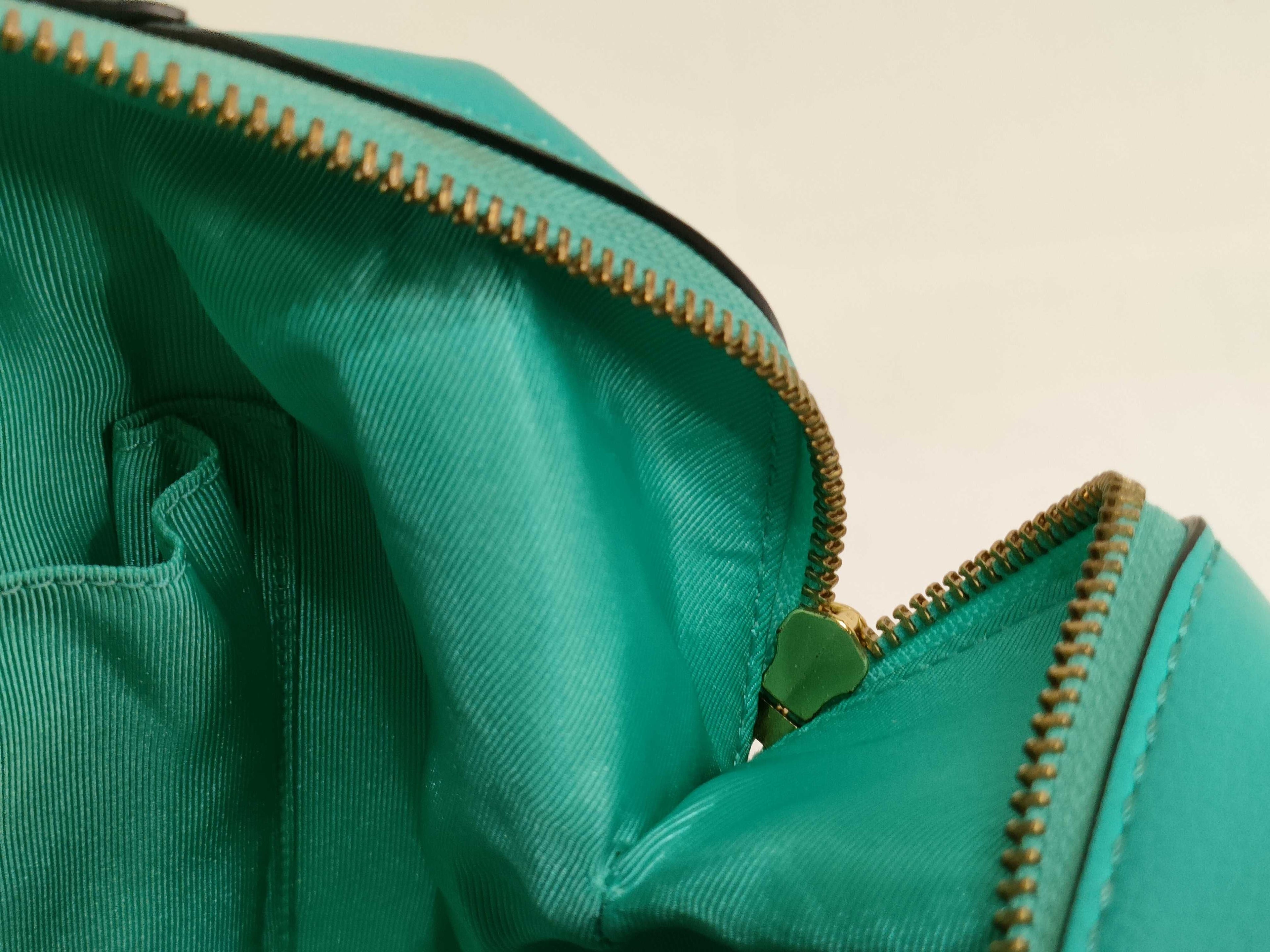 Lanvin Green Leather 2-Way Handbag with Shoulder Strap