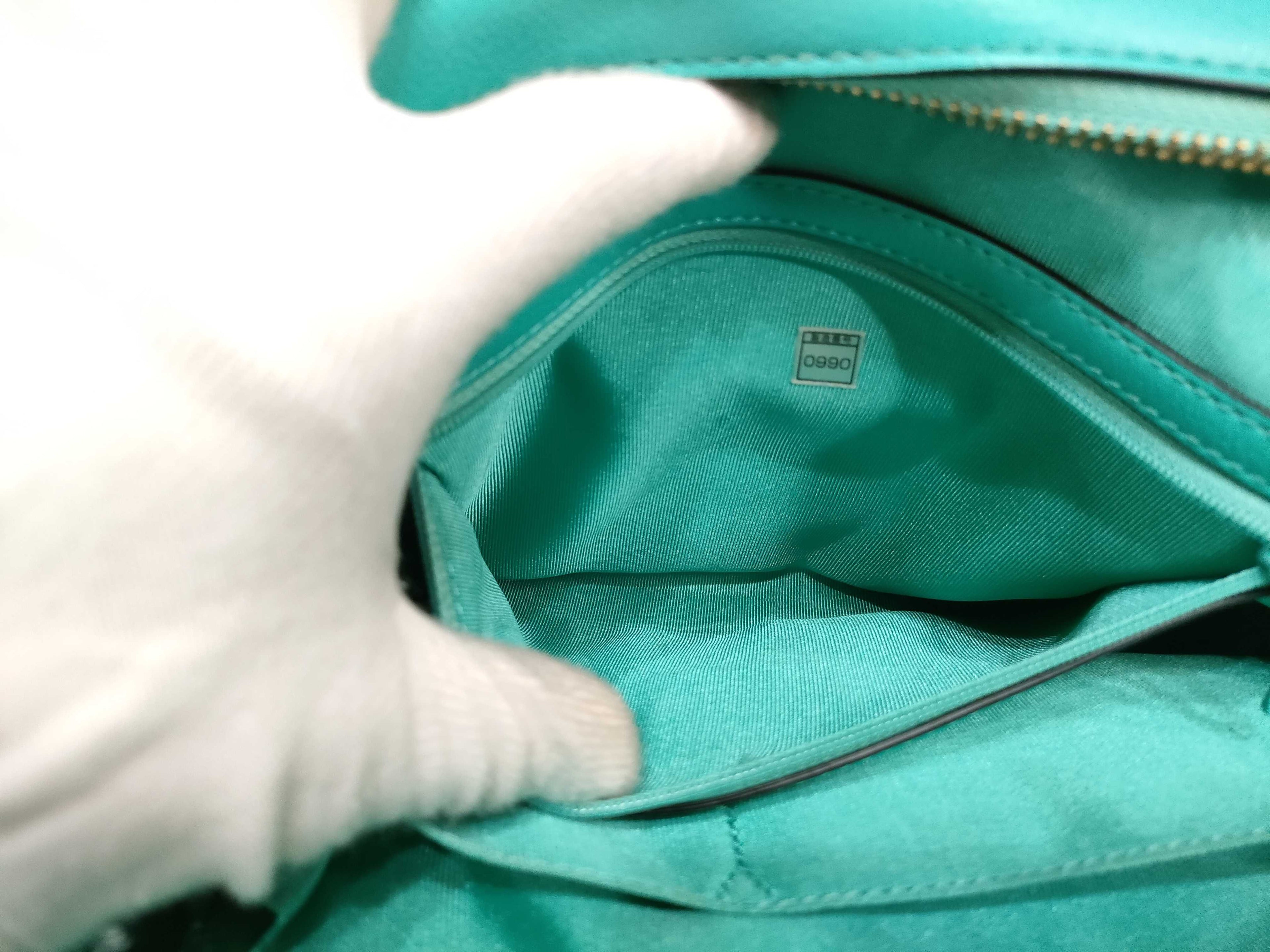 Lanvin Green Leather 2-Way Handbag with Shoulder Strap