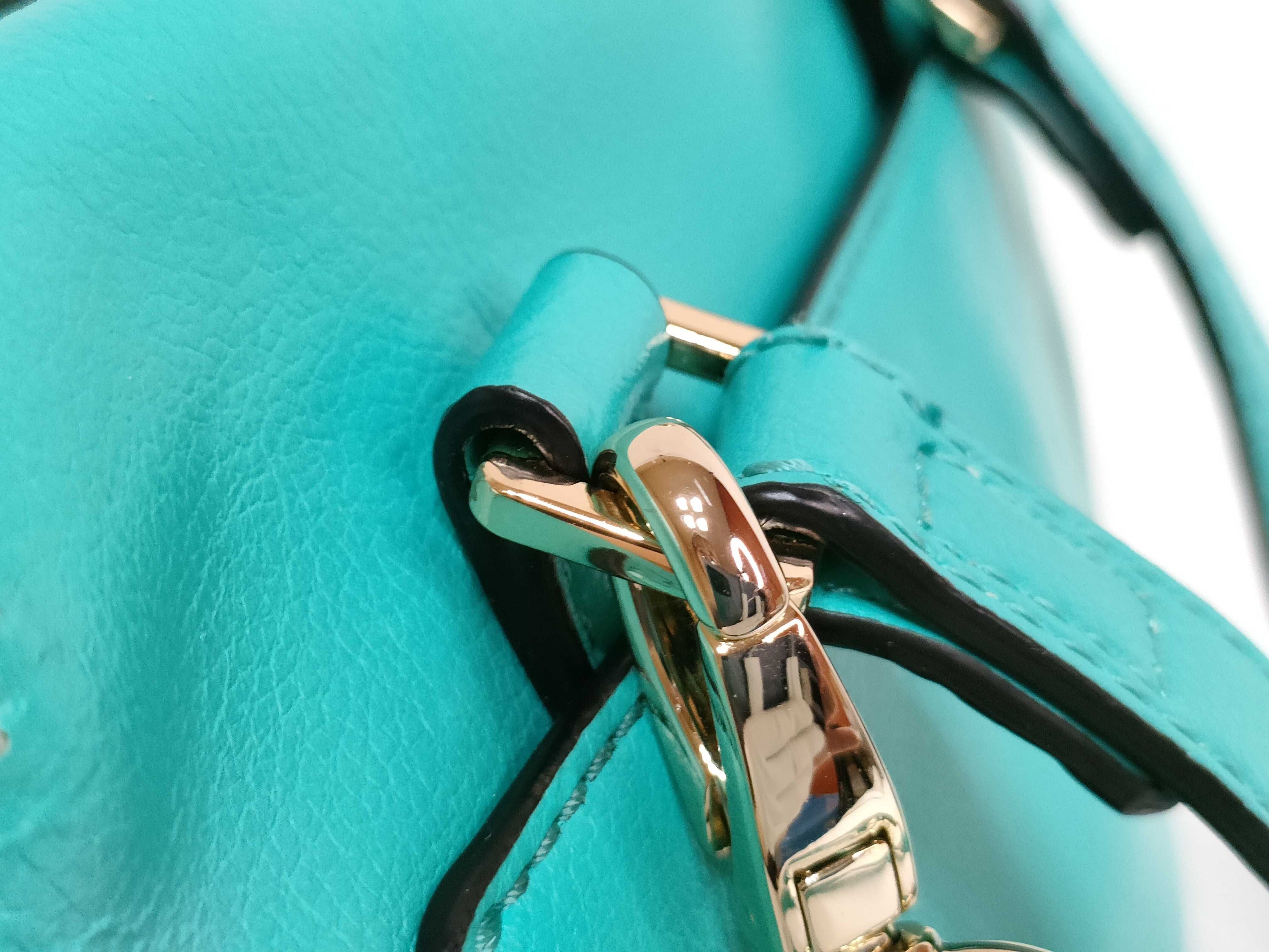 Lanvin Green Leather 2-Way Handbag with Shoulder Strap