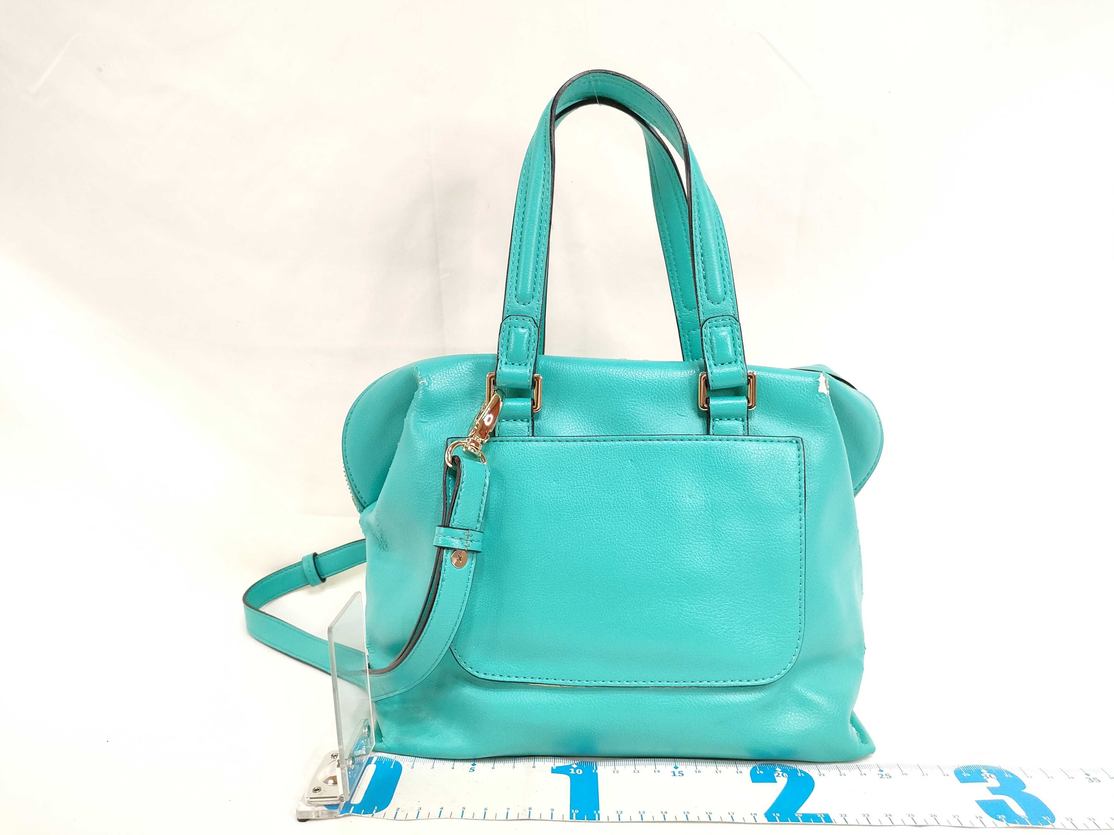 Lanvin Green Leather 2-Way Handbag with Shoulder Strap
