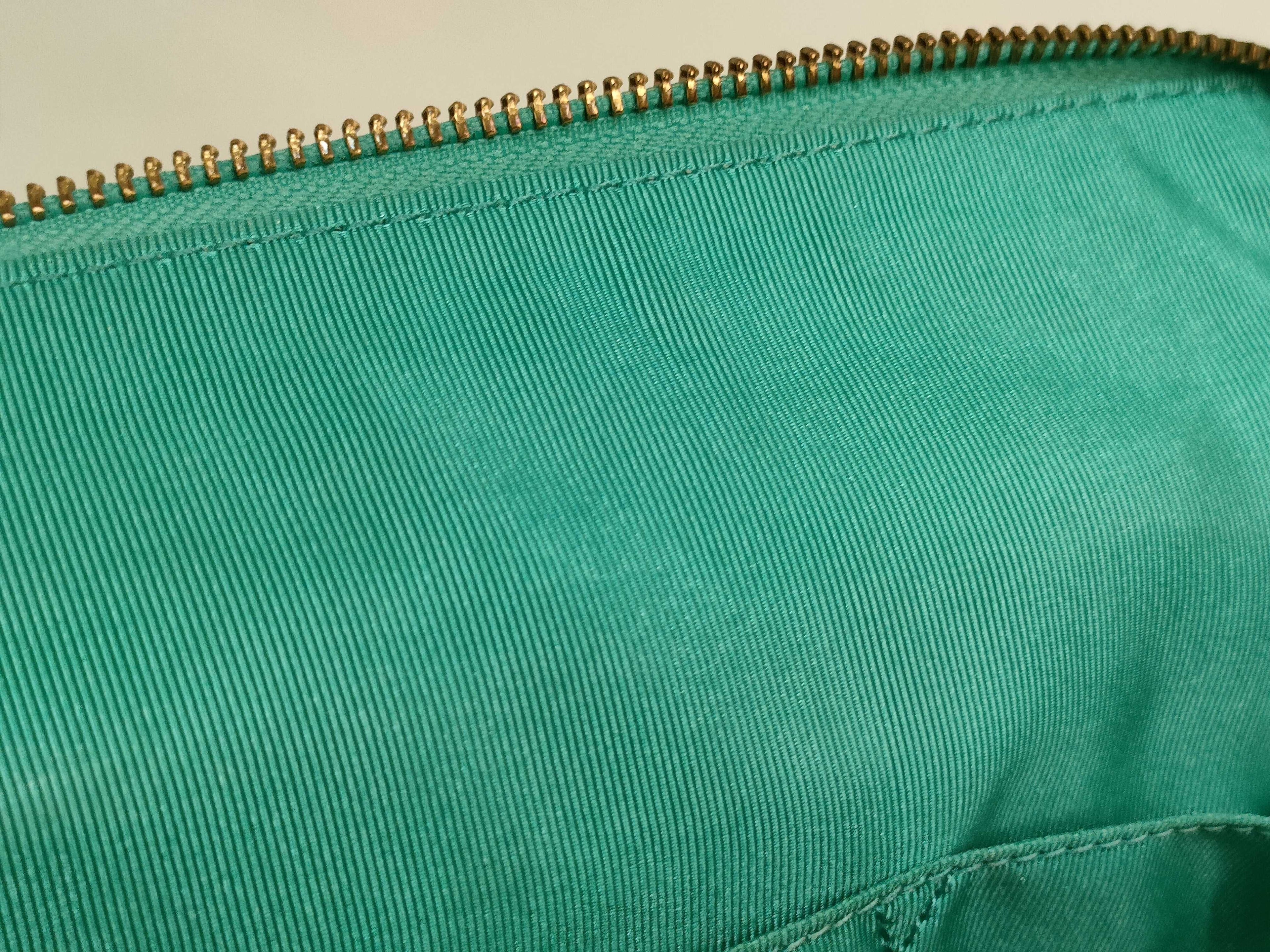 Lanvin Green Leather 2-Way Handbag with Shoulder Strap