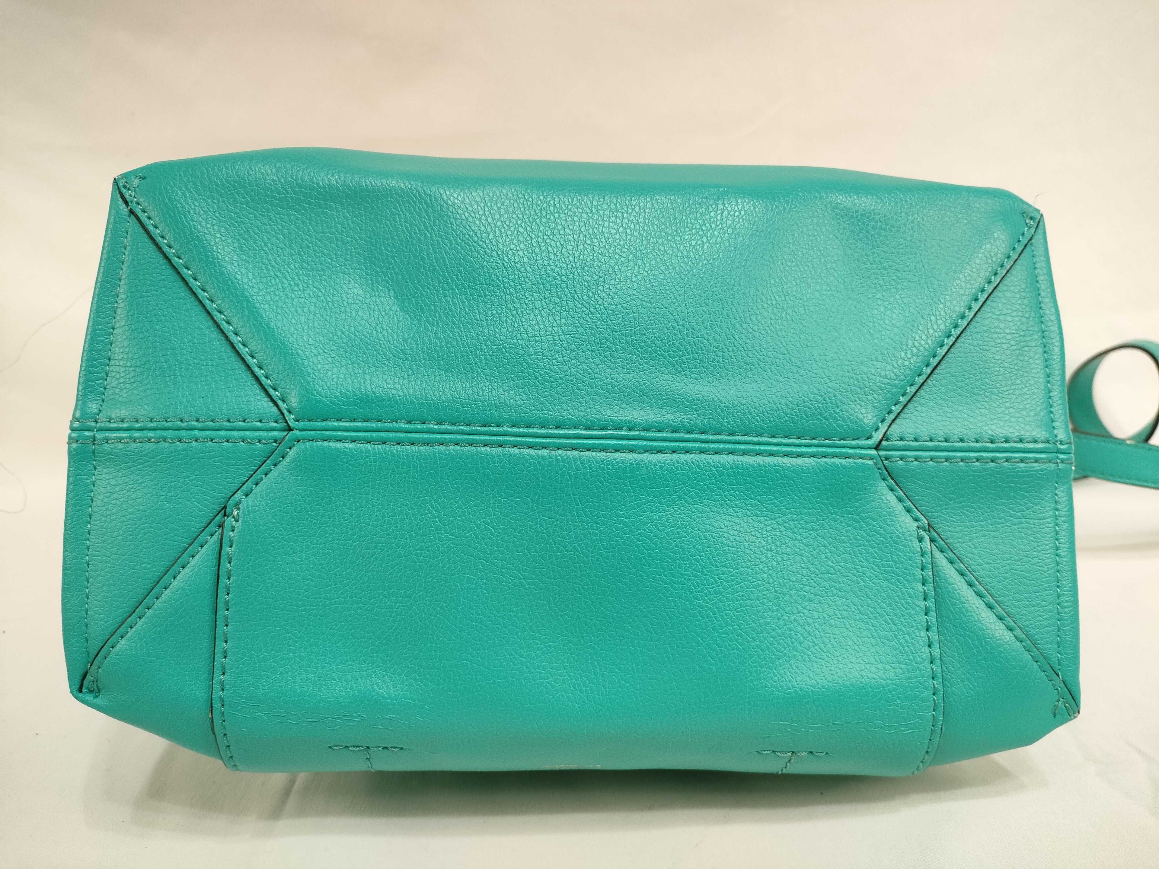 Lanvin Green Leather 2-Way Handbag with Shoulder Strap