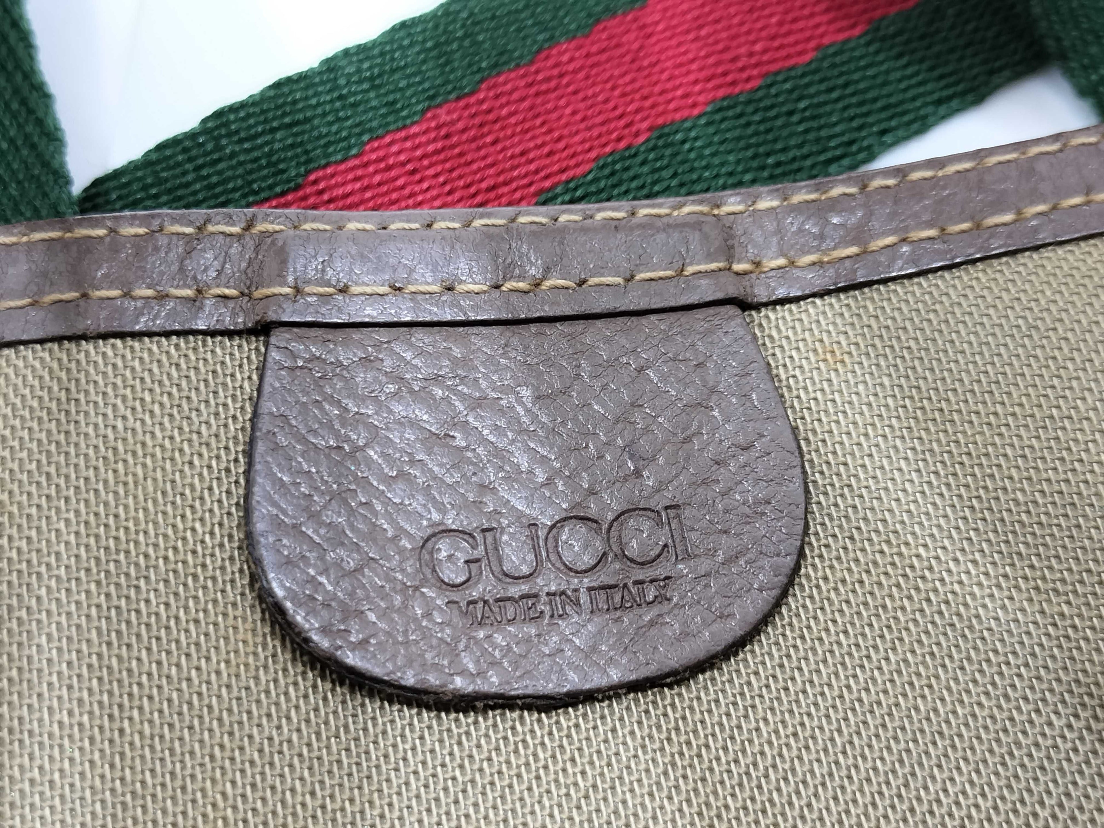 Gucci GG Supreme Canvas Tote Bag with Sherry Web Handles & Lock Detail