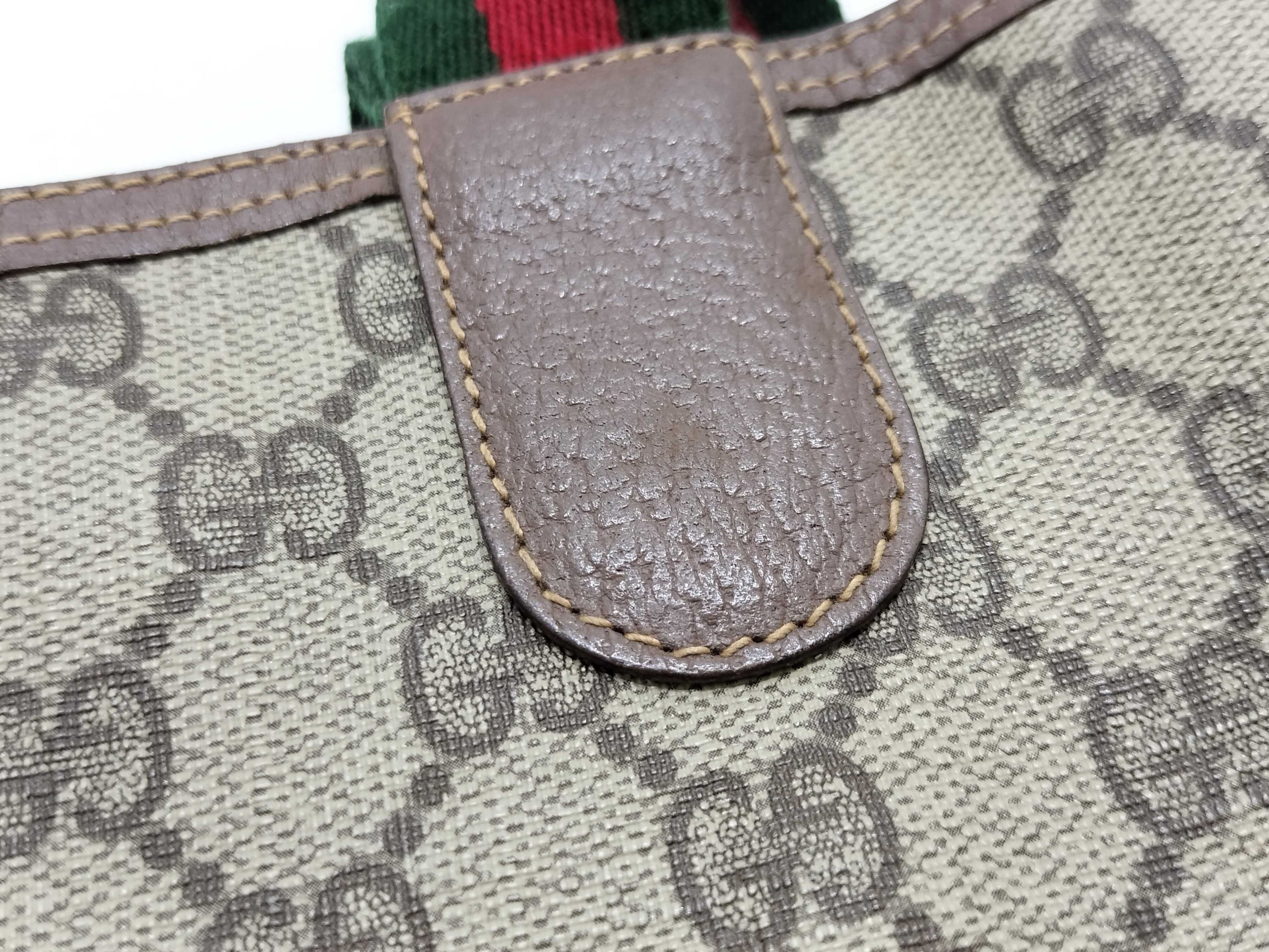 Gucci GG Supreme Canvas Tote Bag with Sherry Web Handles & Lock Detail