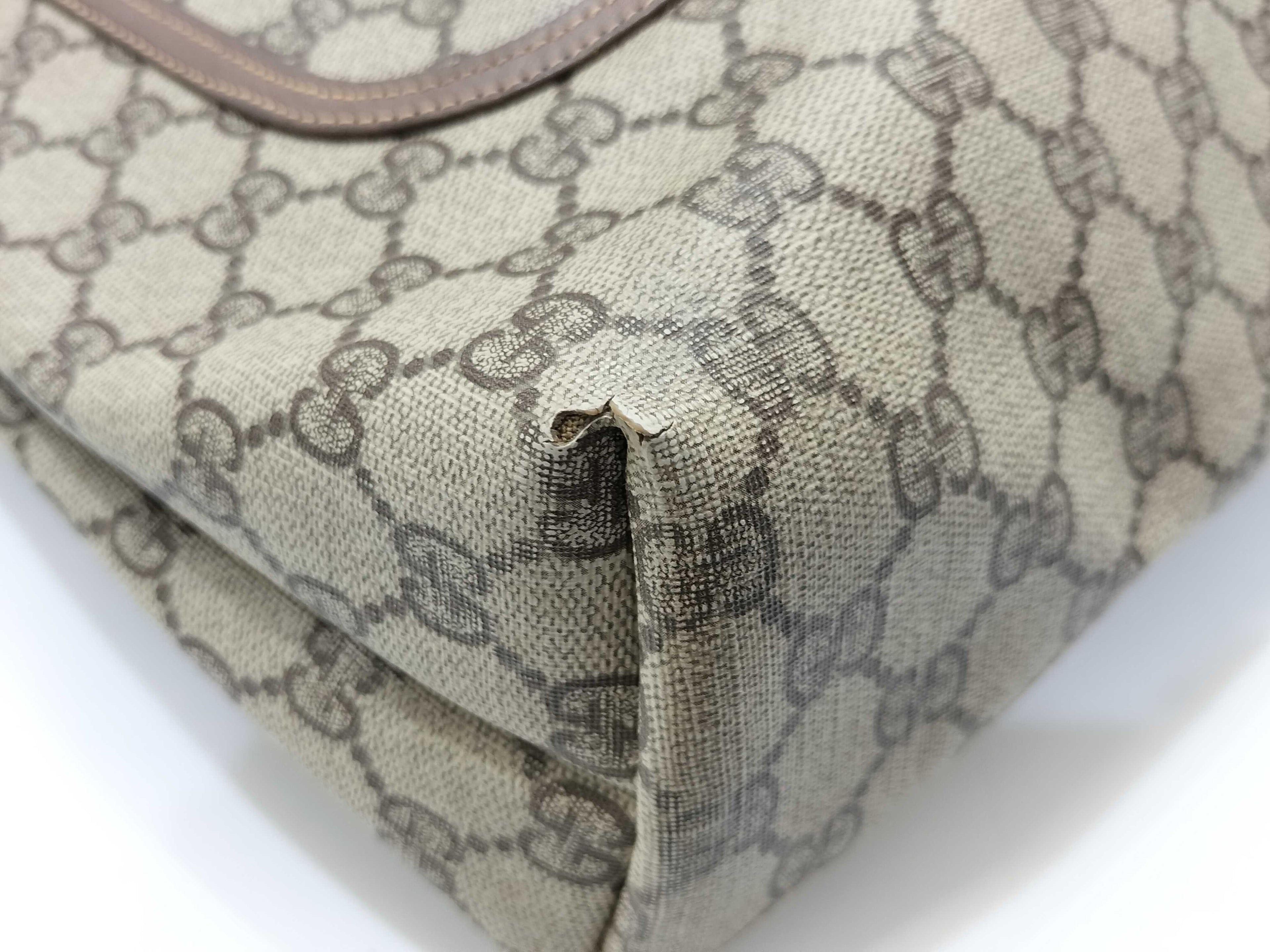 Gucci GG Supreme Canvas Tote Bag with Sherry Web Handles & Lock Detail