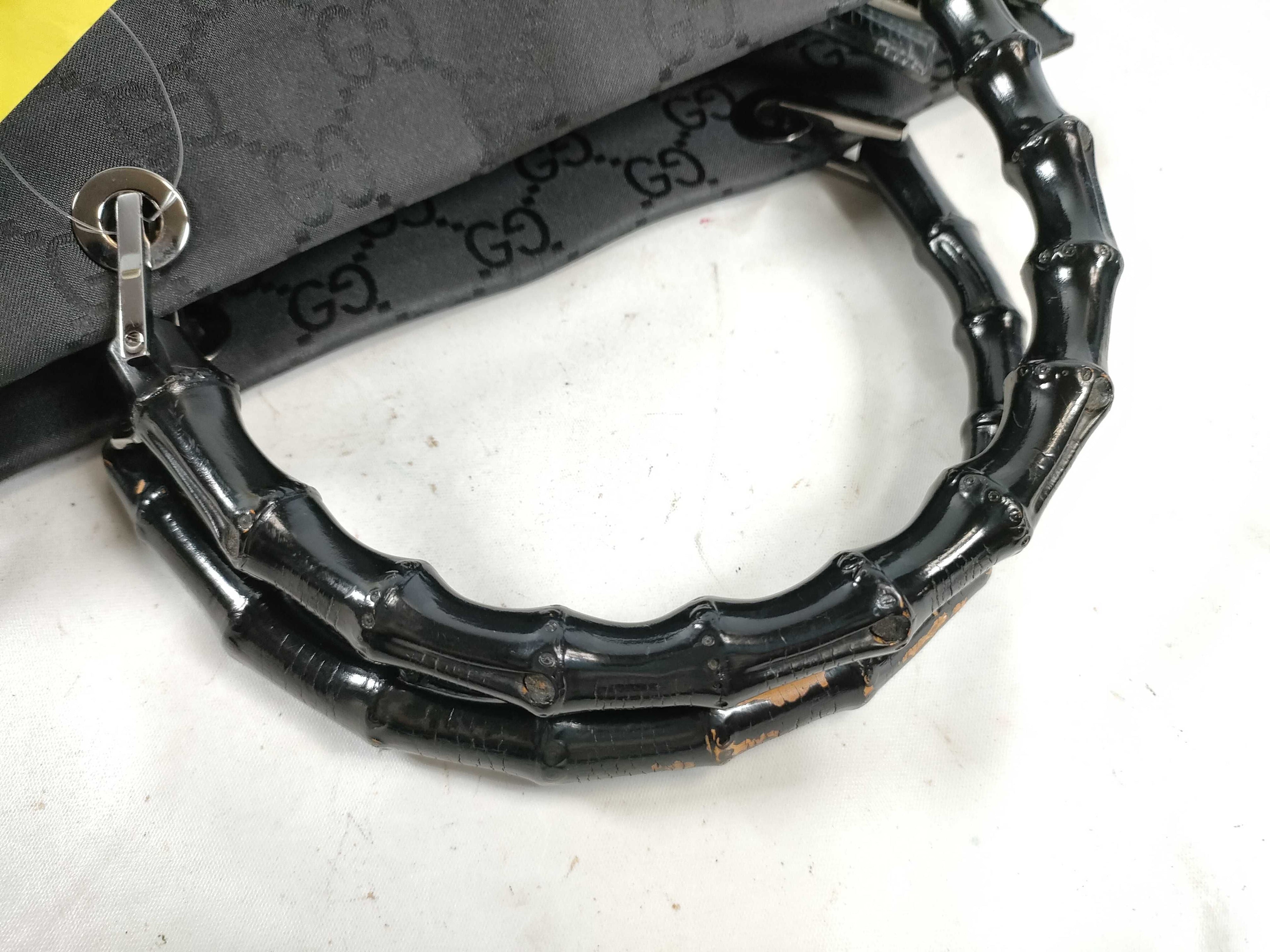 Gucci GG Nylon Bamboo Handle Tote Bag