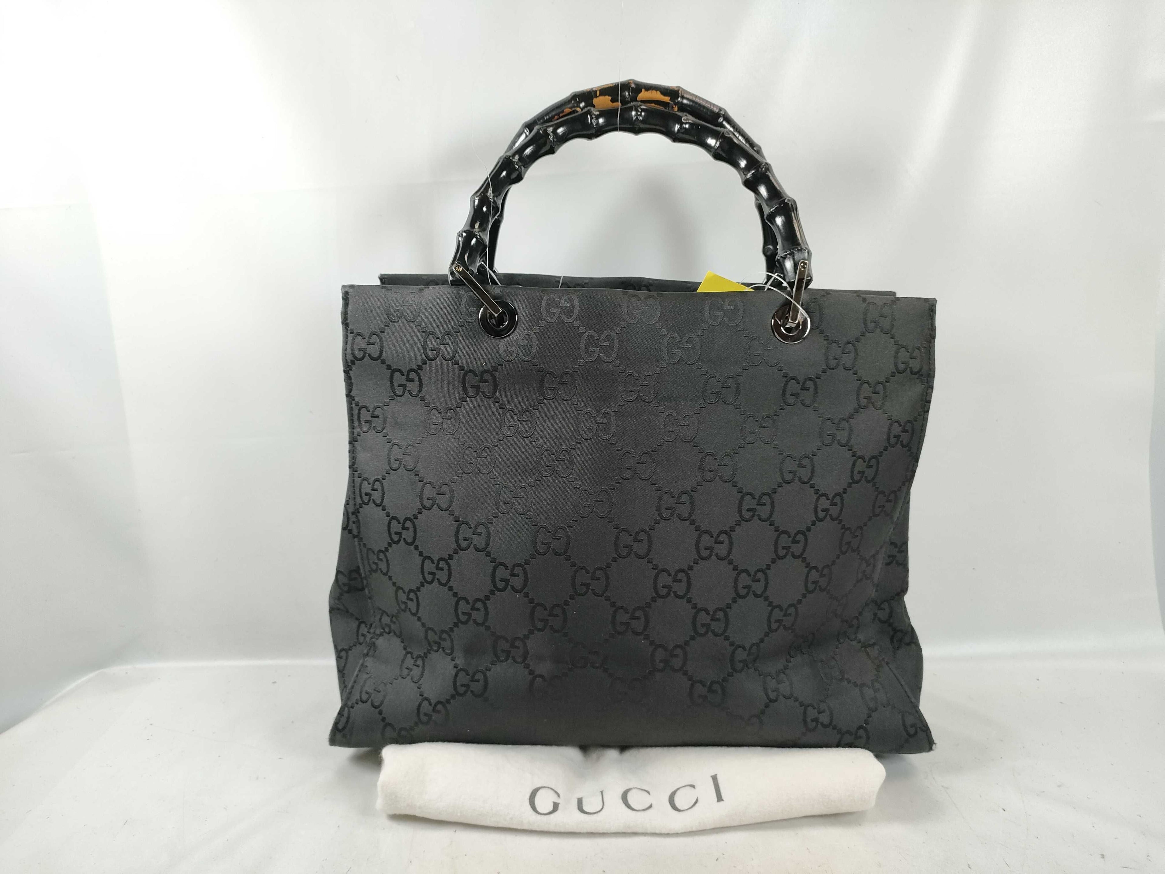 Gucci GG Nylon Bamboo Handle Tote Bag