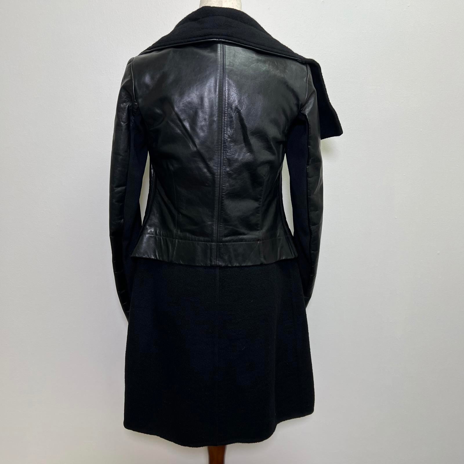 Rick Owens Leather and Cashmere Biker Jacket