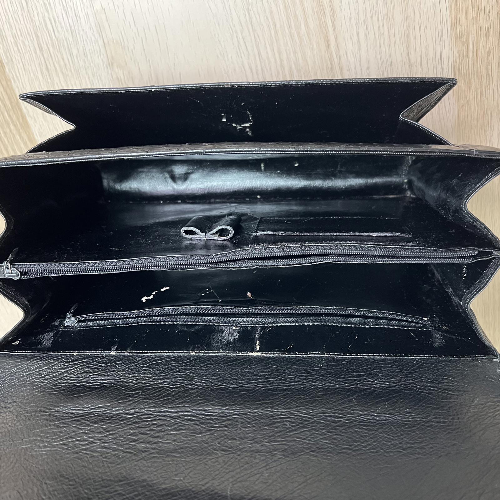 Vintage Ostrich Skin Leather Briefcase