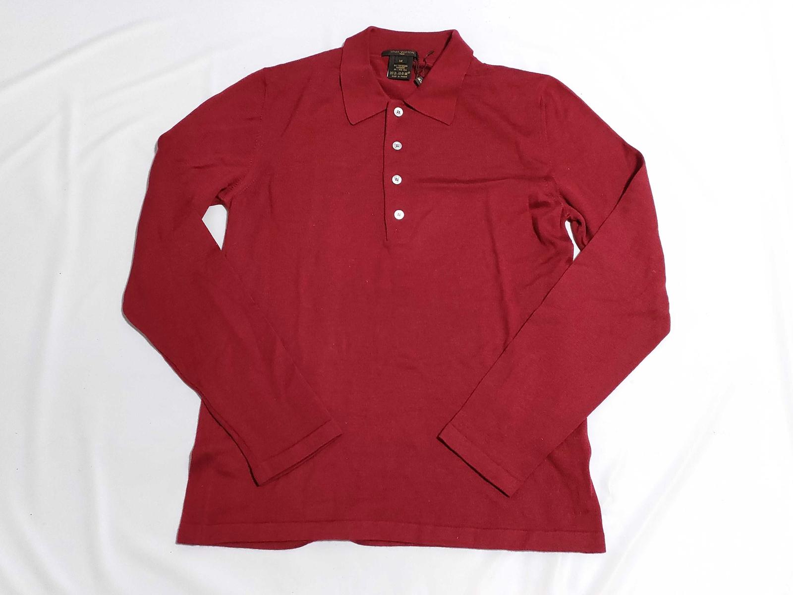 Louis Vuitton Paris Red Long Sleeve Polo
