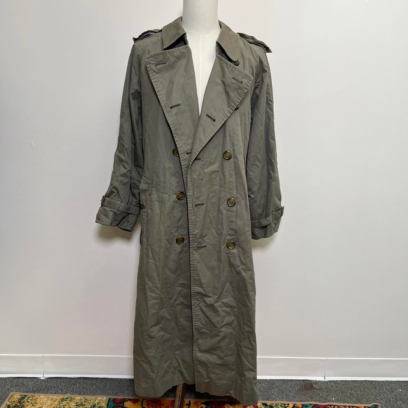 Vintage Burberrys Olive Green Trench Coat