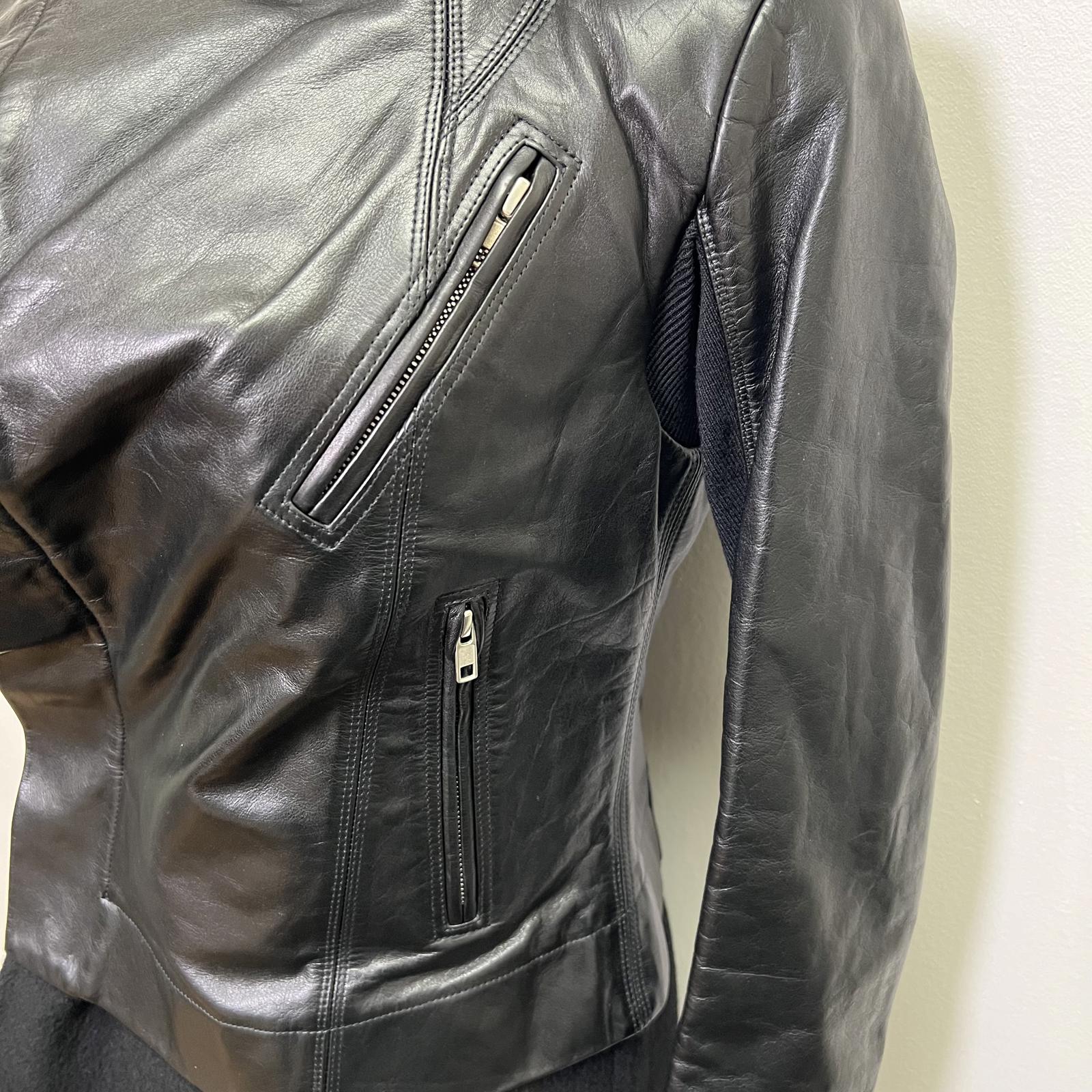 Rick Owens Leather and Cashmere Biker Jacket