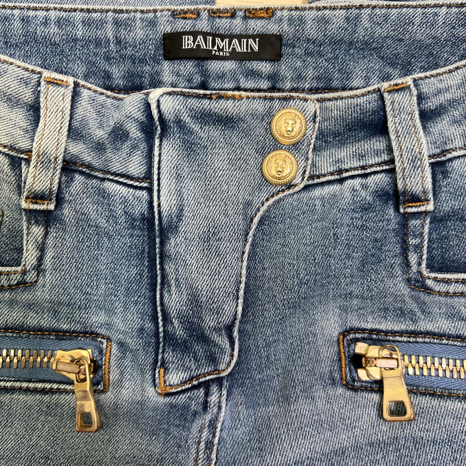 Balmain Moto Skinny Jeans