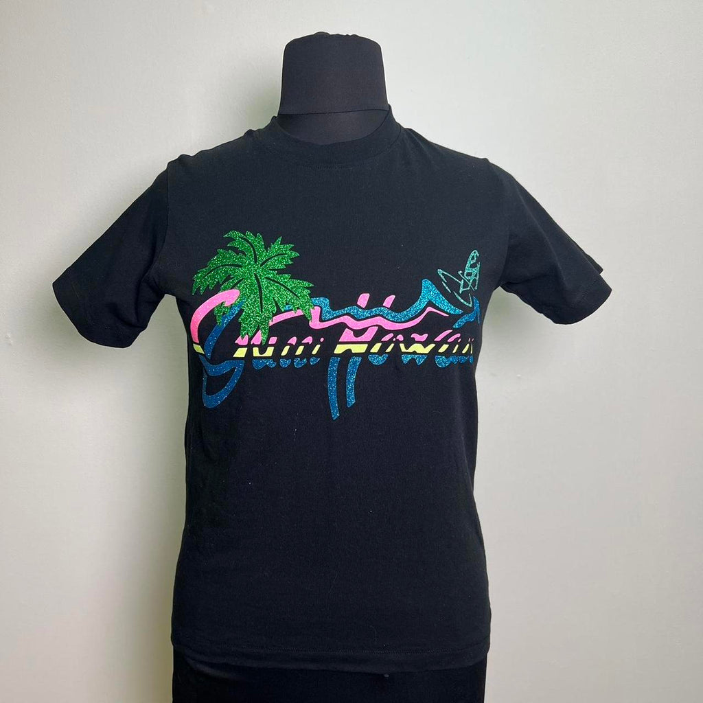 Gucci Hawaii Black Glitter T-shirt