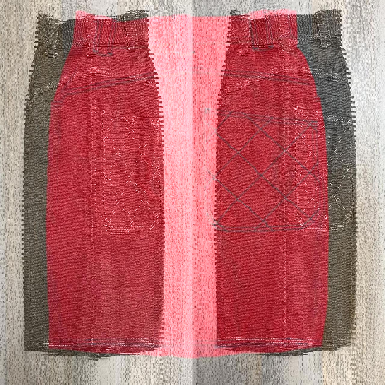 Chanel Red Denim Skirt