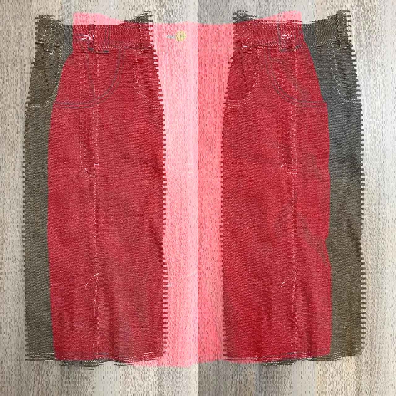 Chanel Red Denim Skirt