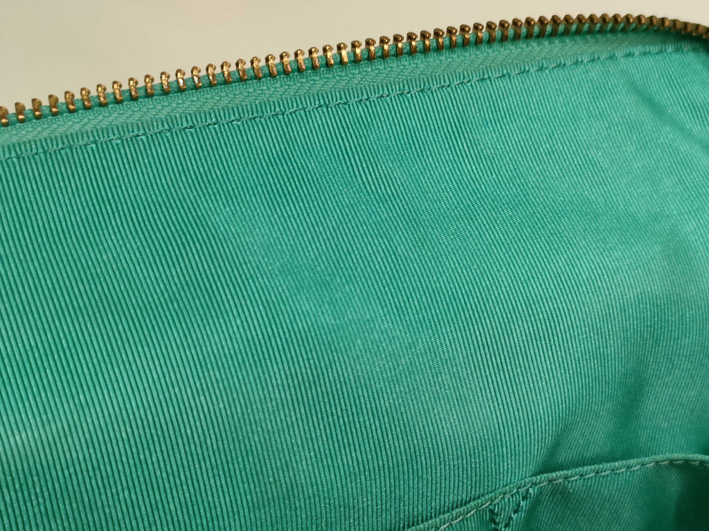 Lanvin Green Leather 2-Way Handbag with Shoulder Strap
