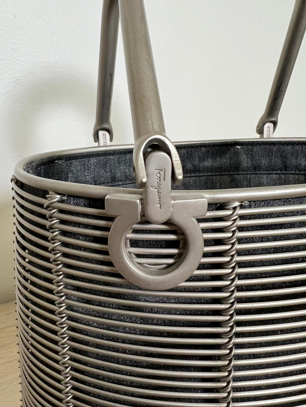 Vintage Salvatore Ferragamo Metal Cage Bag