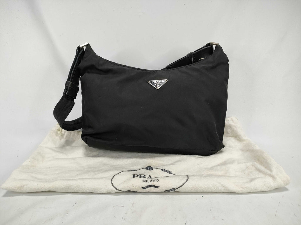 Prada Nylon One Shoulder Triangle Plate Shoulder Bag