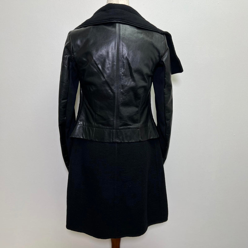 Rick Owens Leather and Cashmere Biker Jacket