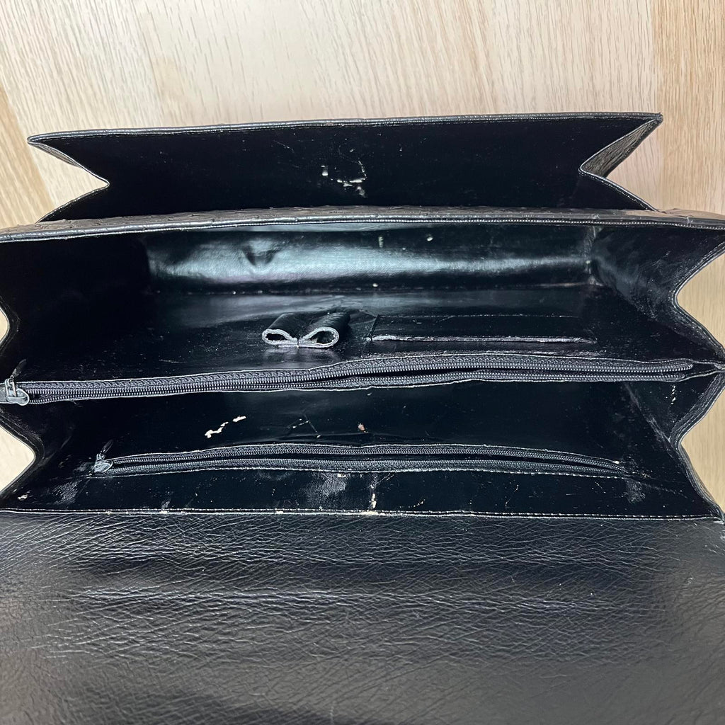 Vintage Ostrich Skin Leather Briefcase