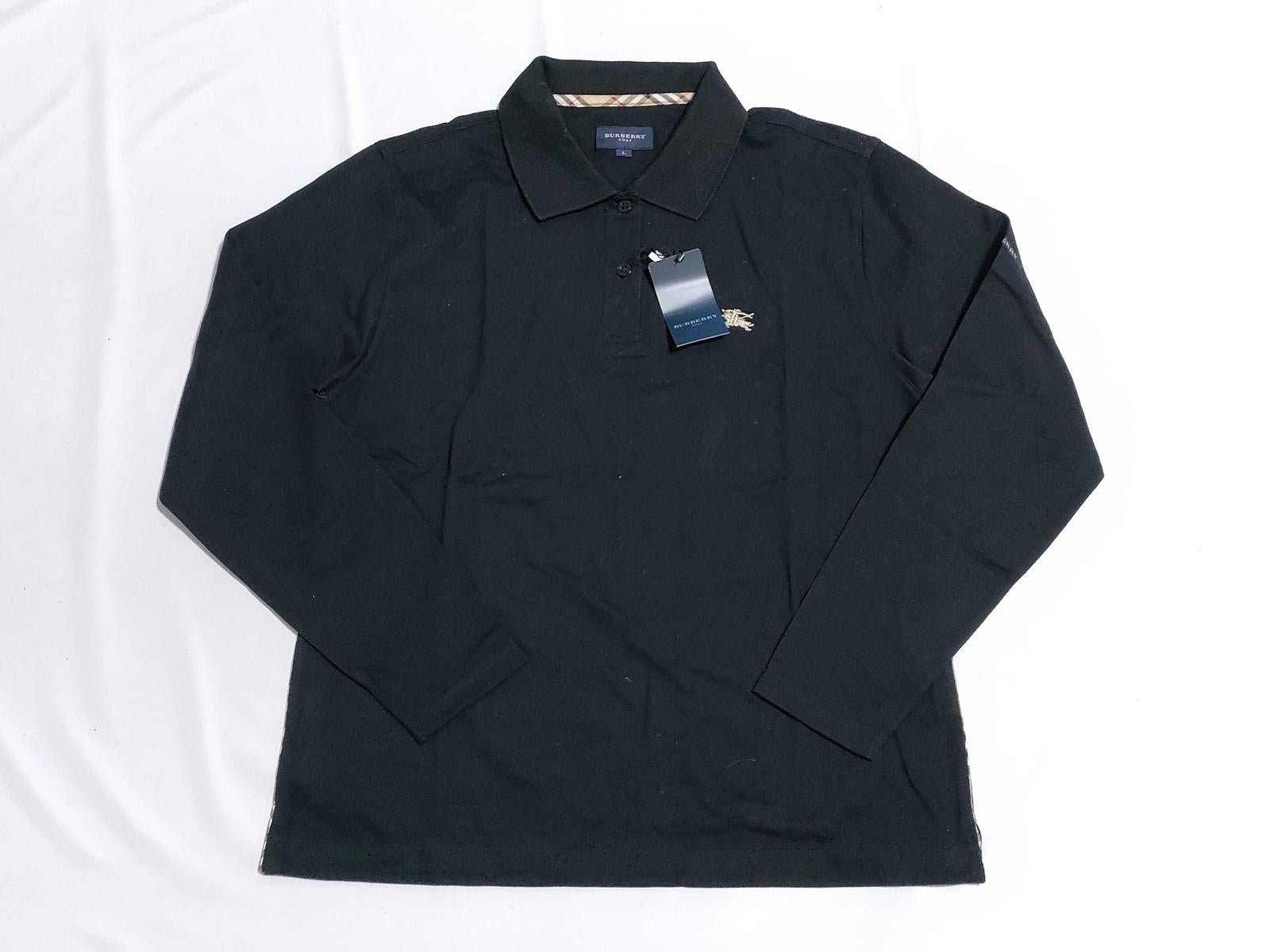 Burberry Golf Long Sleeve Black Polo