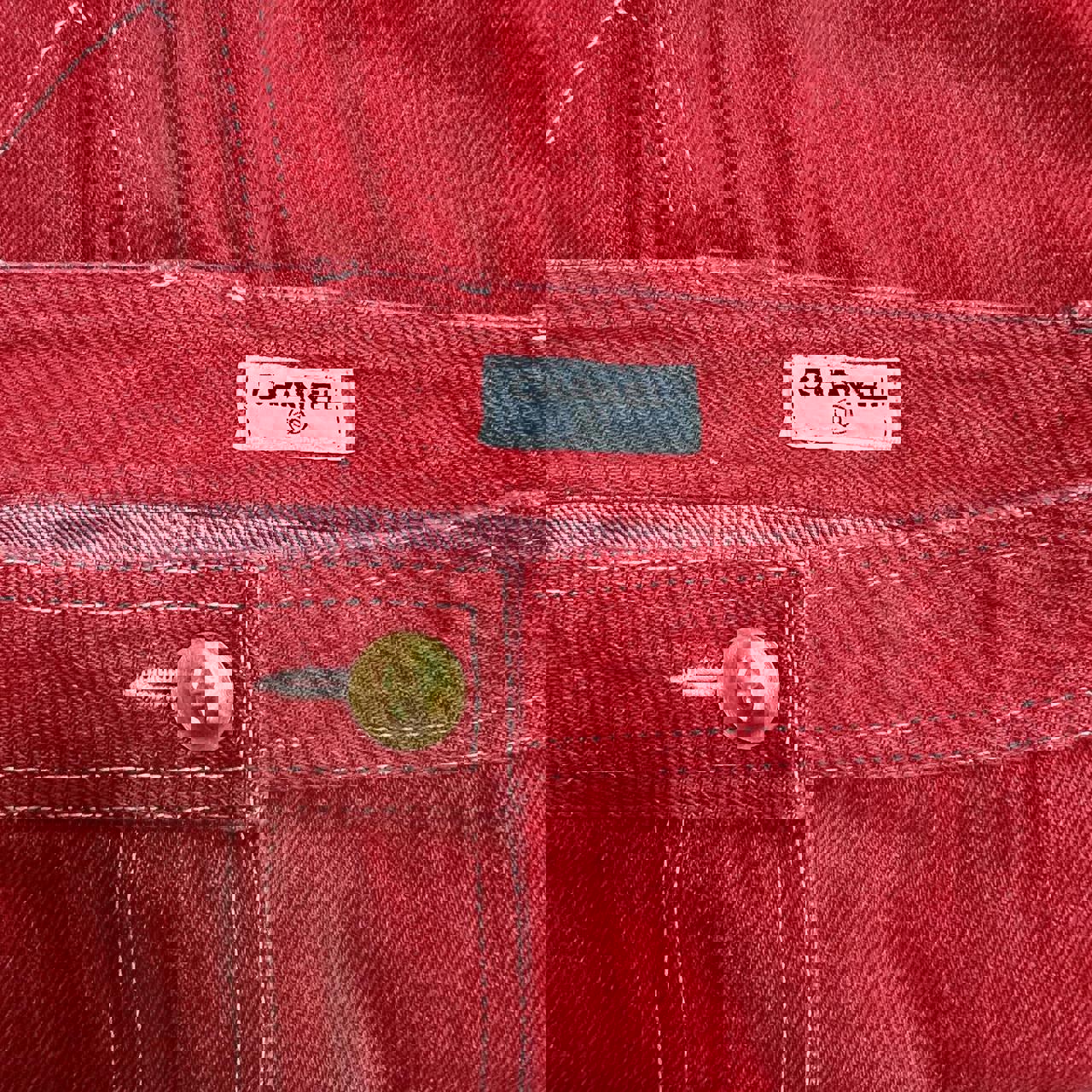 Chanel Red Denim Skirt