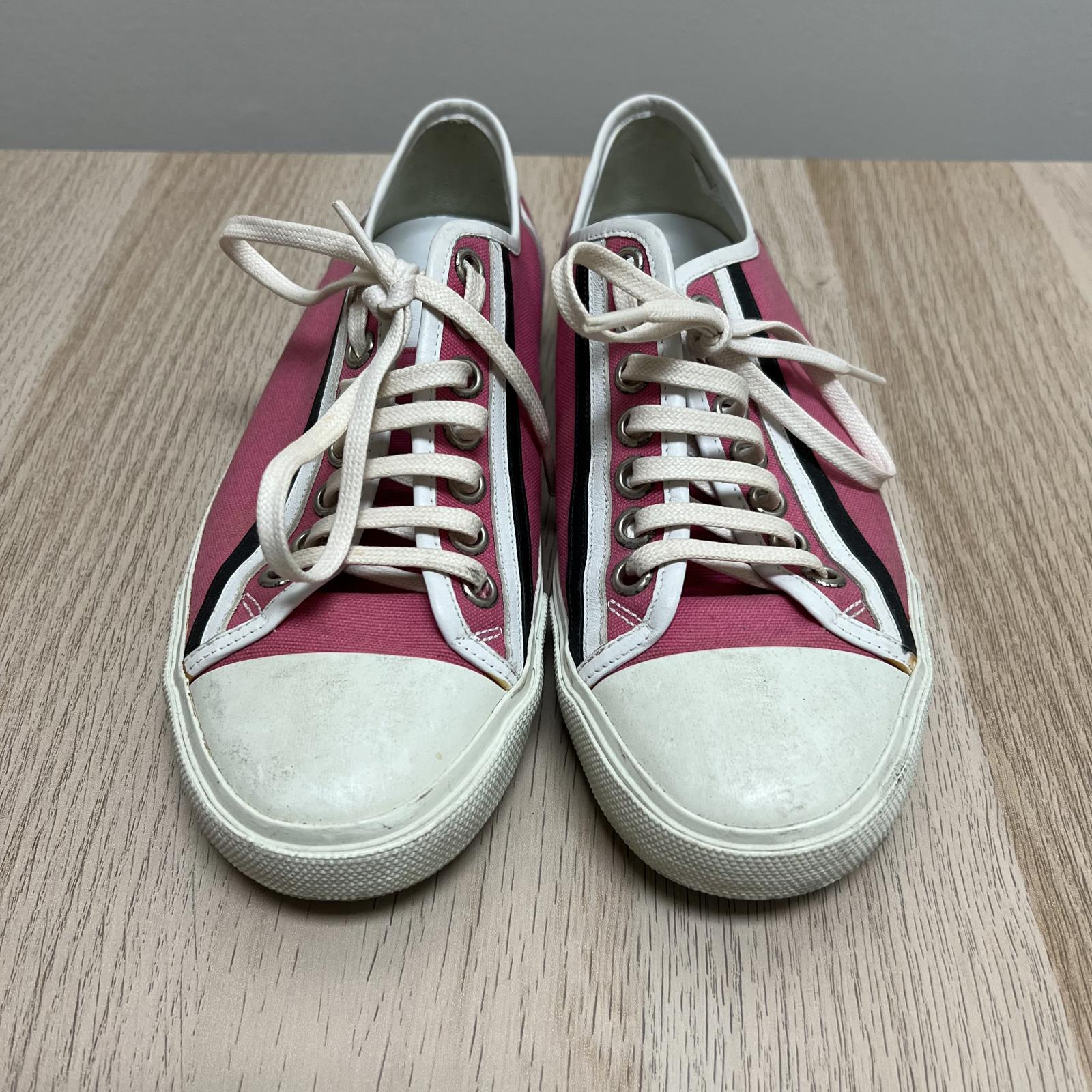 Christian Dior Vintage Pink Canvas Low Top Sneakers