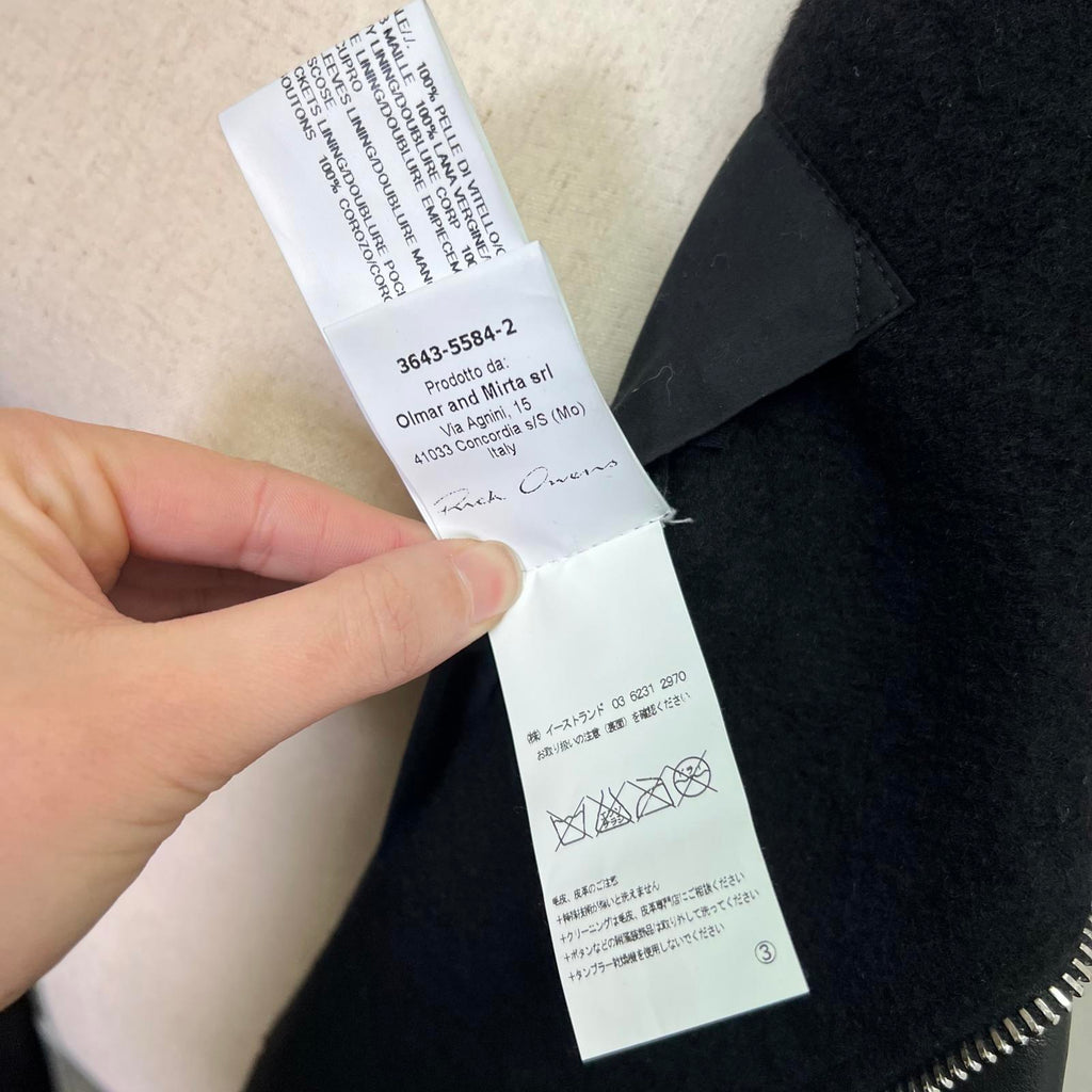 Rick Owens Leather and Cashmere Biker Jacket