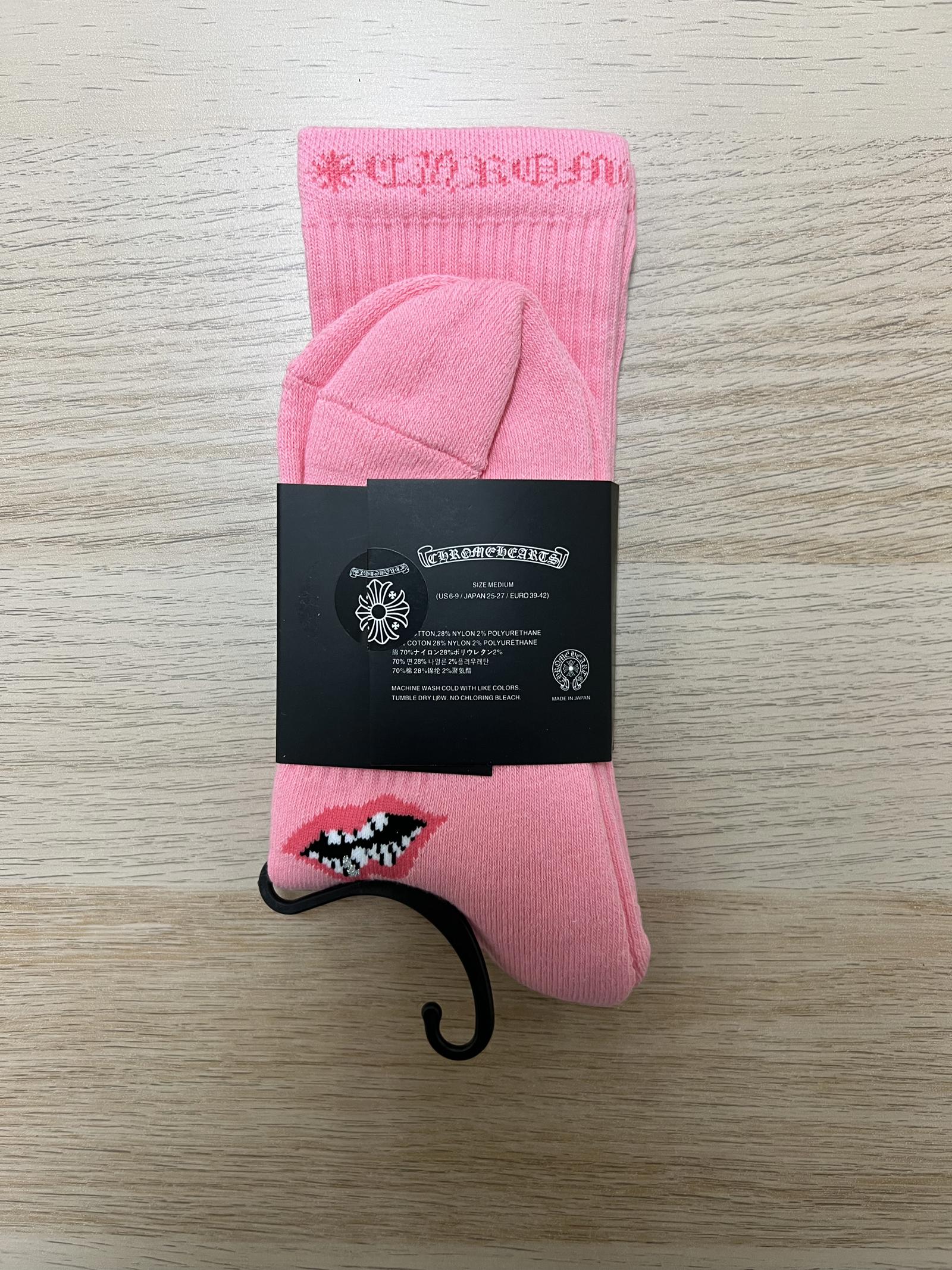 Chrome Hearts Pink Socks