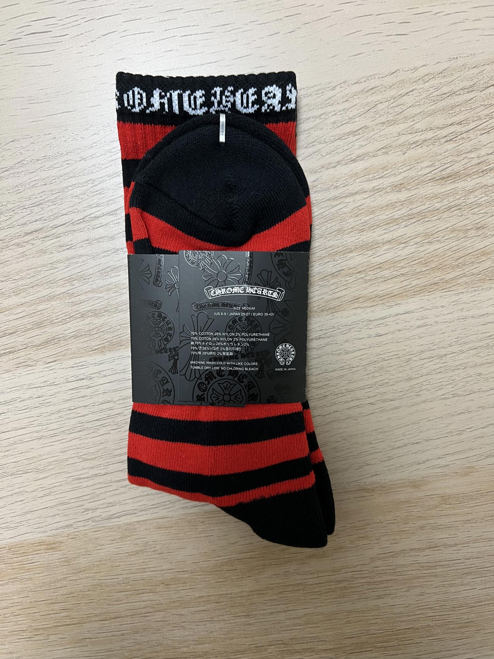 Chrome Hearts Red & Black Socks