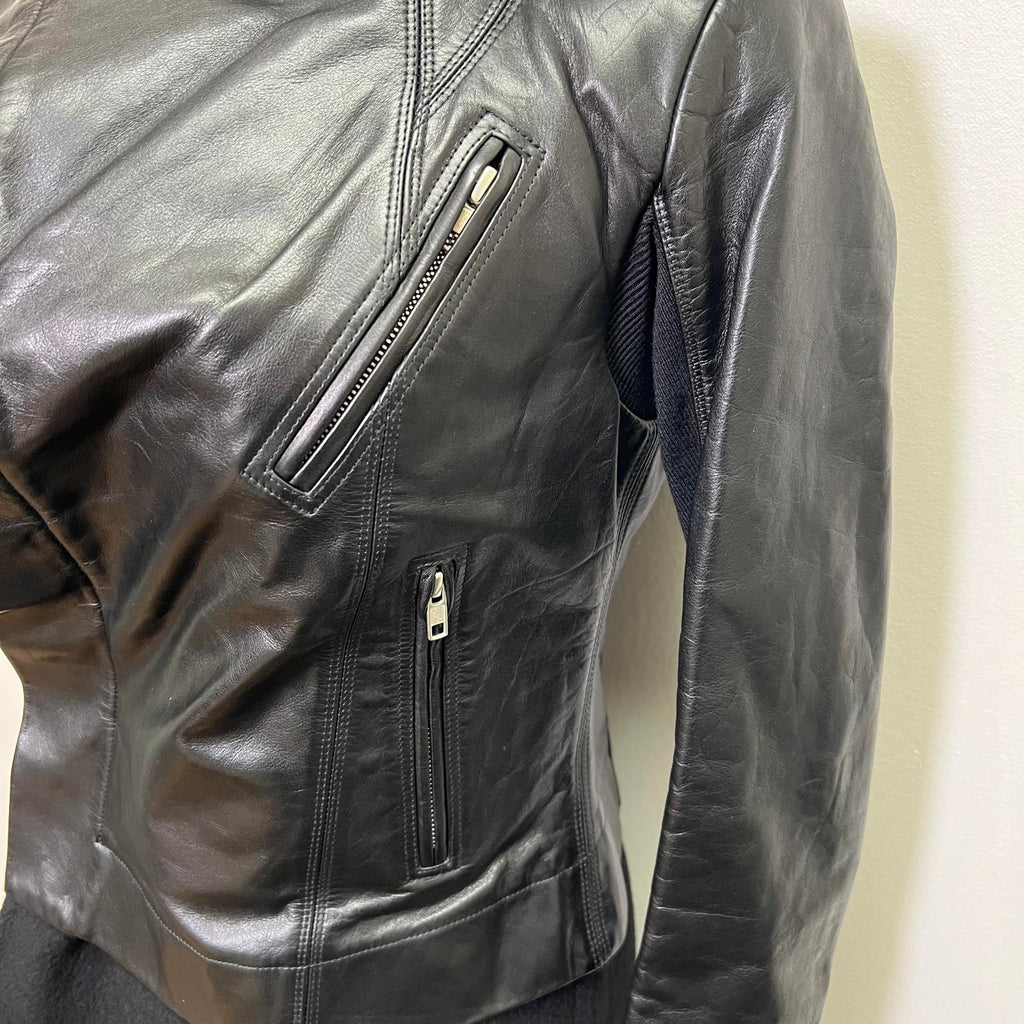 Rick Owens Leather and Cashmere Biker Jacket