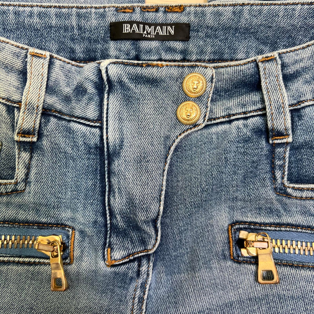 Balmain Moto Skinny Jeans